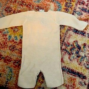Bonpoint onesie.  Neutral woven cotton.